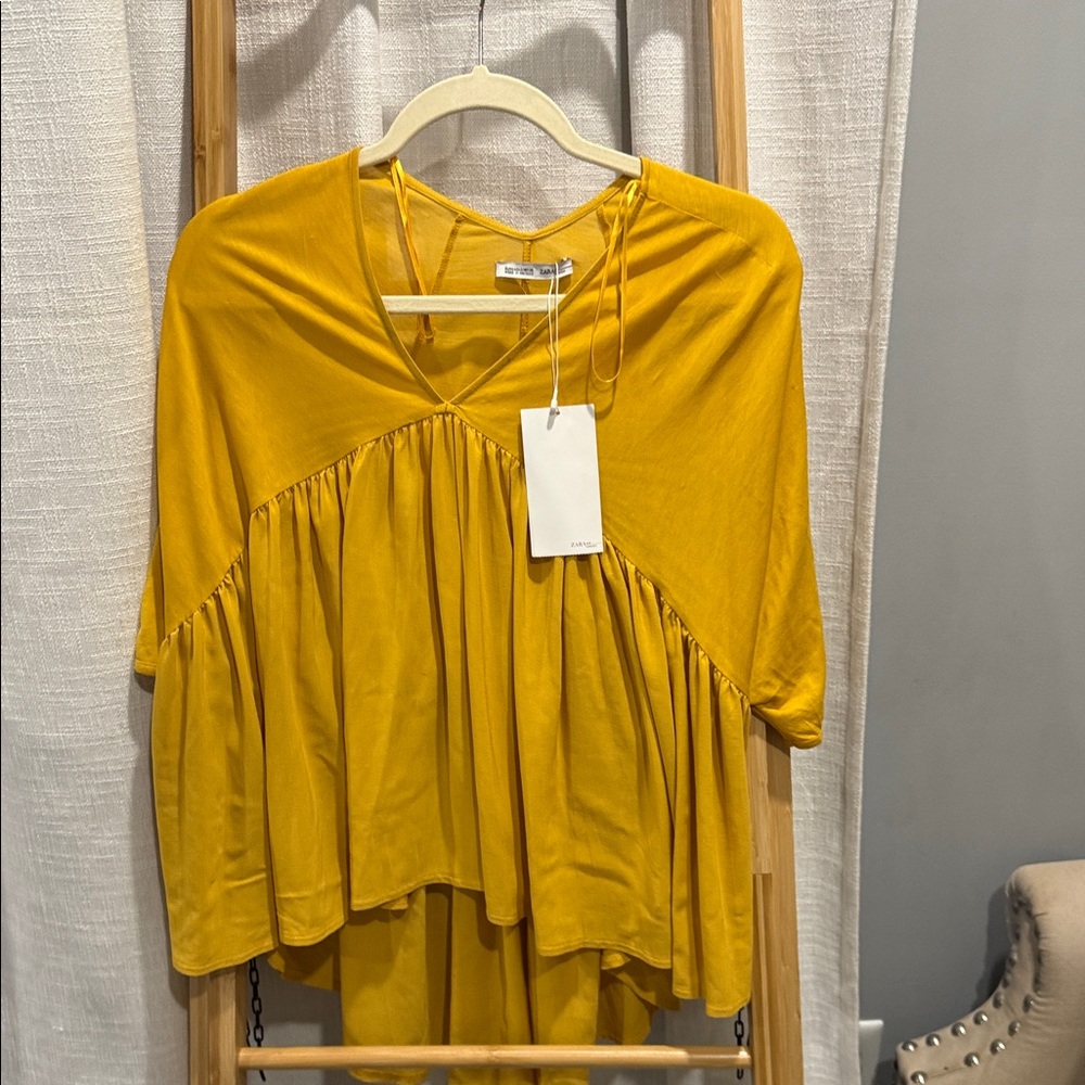 Zara Mustard Yellow Women's Blouse